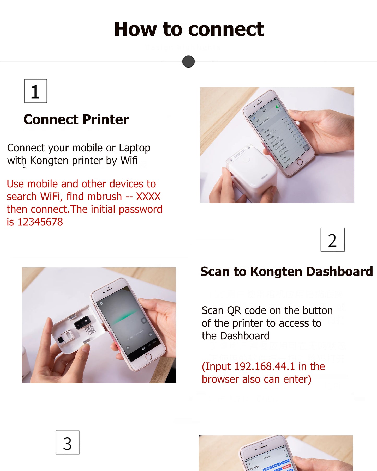 Portable Mini Handheld Inkjet Printer with WiFi and USB Connectivity for iOS and Android
