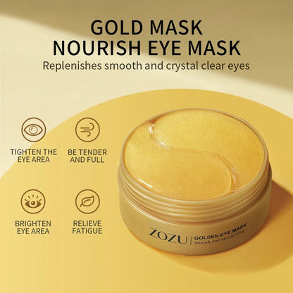 Avocado and Golden Collagen Eye Masks - 60 Pcs for Dark Circle Reduction, Moisturizing Anti-Wrinkle Care