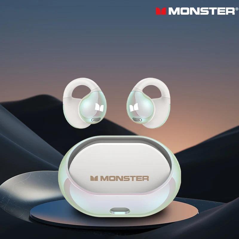 Monster AC660 Wireless Earbuds with Earclip Design, Bluetooth 5.4, Noise Canceling