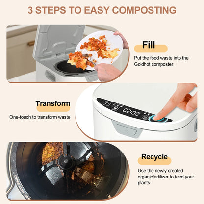 Electric Kitchen Composter 4.2L - Home Smart Food Waste Recycling Machine for Dry Fertilizer Production