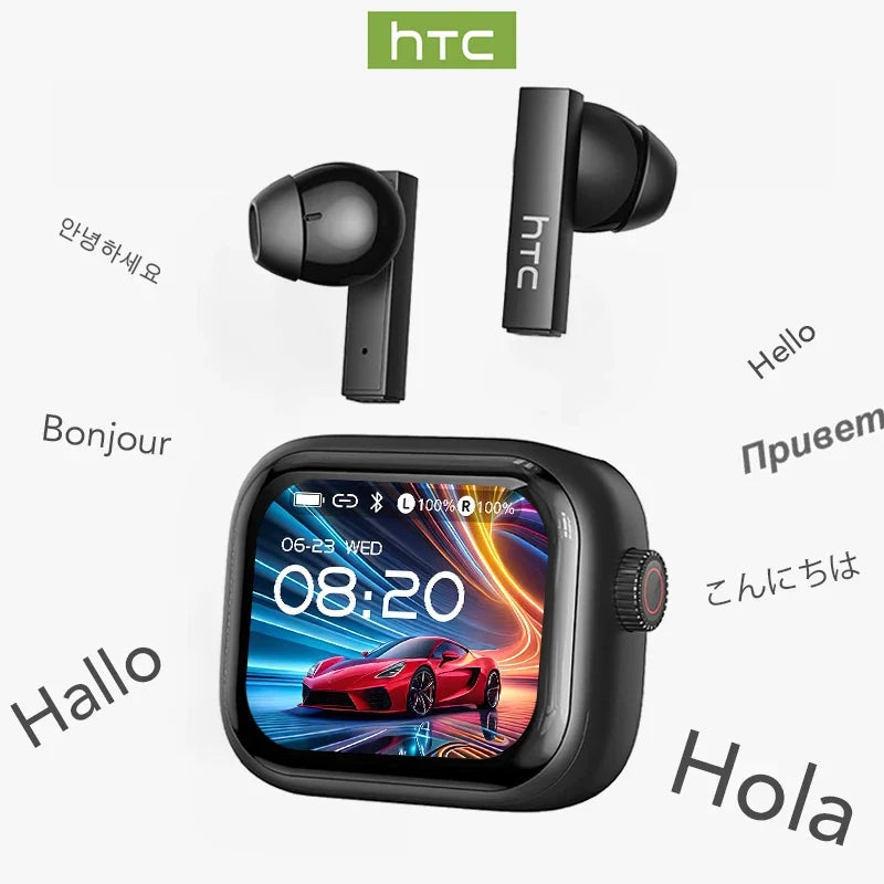 HTC NE40 Ultra HD Wireless Earphones with AI Translator, Bluetooth V6 Sports In-Ear Headphones and Noise Reduction Microphone