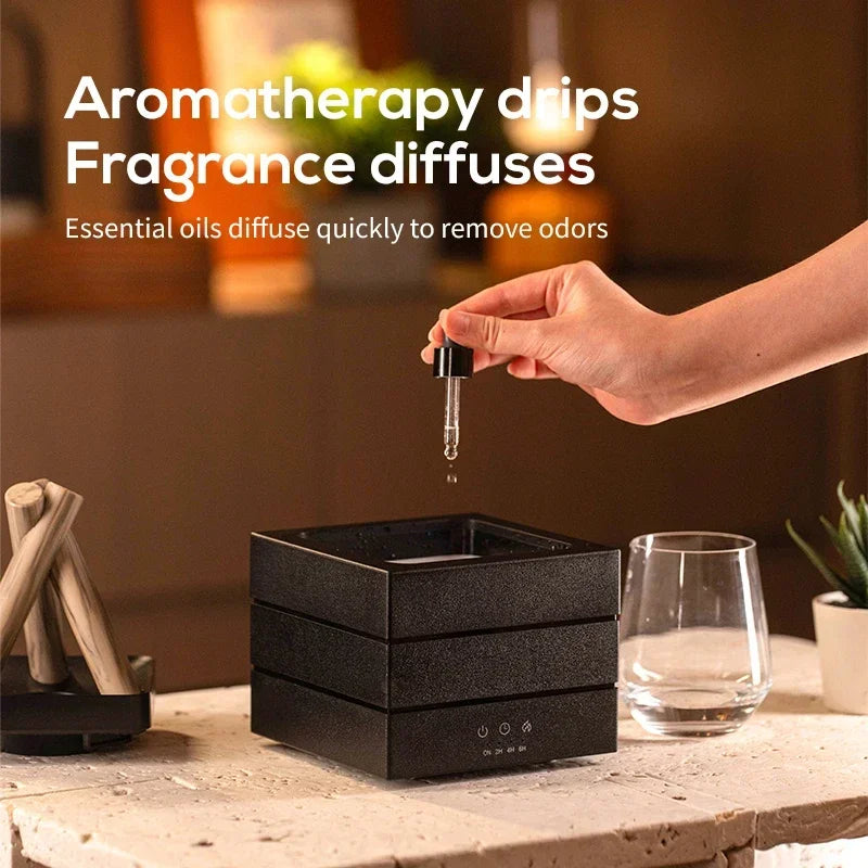 Ultrasonic Aroma Diffuser with Simulated Flame and LED Light - Bonfire Air Humidifier and Essential Oil Fogger
