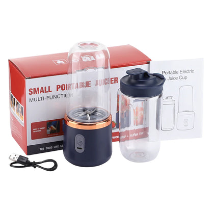 Portable Electric Juicer 6-Blade with USB Charging - 2 Travel Cups