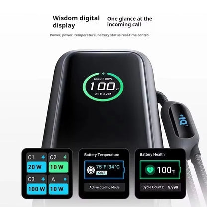 Anker Zolo 25000mAh Power Bank with 165W Maximum Fast Charging and Retractable Cables for Mobile Devices and Laptops