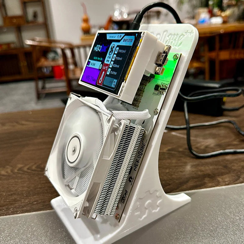 Bitaxe Nerdqaxe++ 4.8Th/S Bitcoin Miner BM1370 ASIC Chip Solo BTC 68W 2.4G Wi-Fi Open-Source Mining Machine