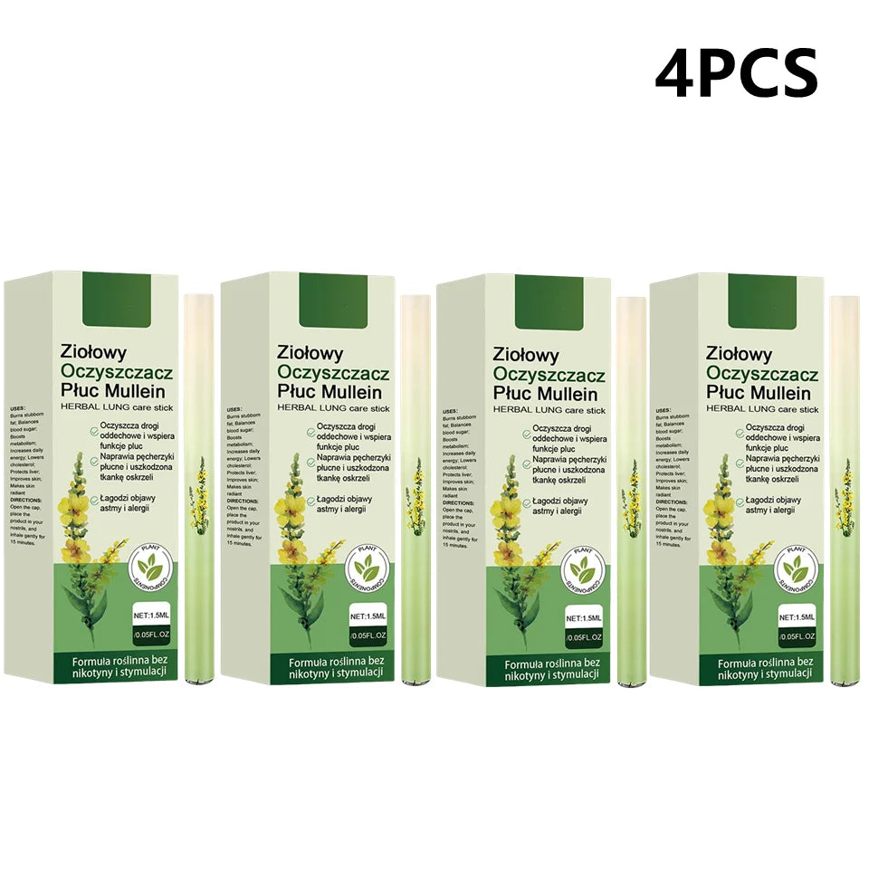 Herbal Diffuser Pen Set with Mullein, Mint, and Rosemary Extracts for Lung Cleansing and Enhanced Breathing Quality