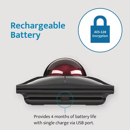 Kensington SlimBlade Pro Ergonomic Wireless/Wired Trackball Mouse for Left-Handed Users - Ideal for CAD and Gaming, Supports Carpal Tunnel Relief (Model K72080/K72081)