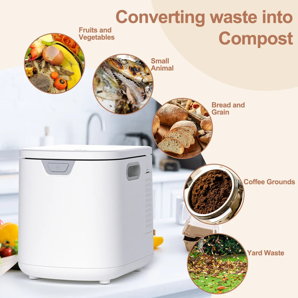 Electric Kitchen Composter 4.2L - Home Smart Food Waste Recycling Machine for Dry Fertilizer Production