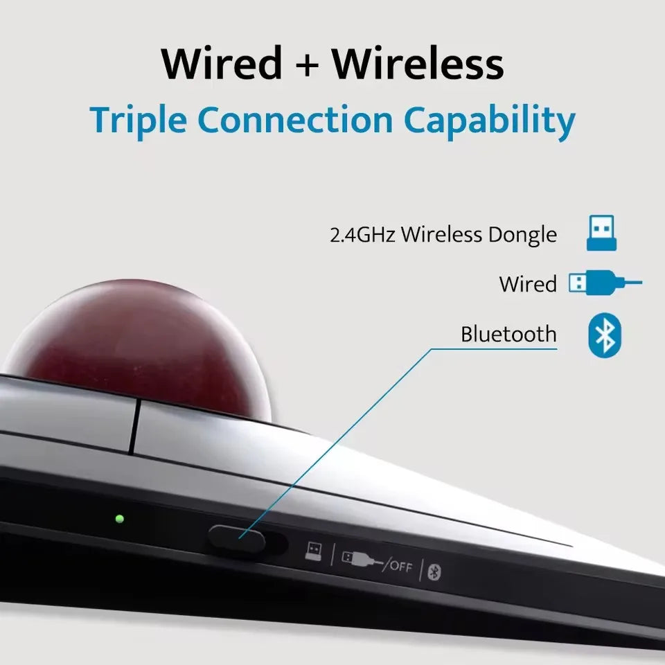 Kensington SlimBlade Pro Ergonomic Wireless/Wired Trackball Mouse for Left-Handed Users - Ideal for CAD and Gaming, Supports Carpal Tunnel Relief (Model K72080/K72081)