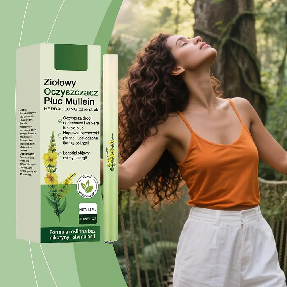 Herbal Diffuser Pen Set with Mullein, Mint, and Rosemary Extracts for Lung Cleansing and Enhanced Breathing Quality