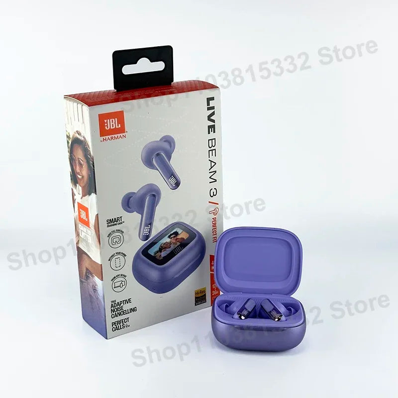 JBL LIVE BEAM 3 True Wireless In-Ear Headphones - Hi-Fi Stereo Bluetooth with Noise Cancellation for Sports and Gaming