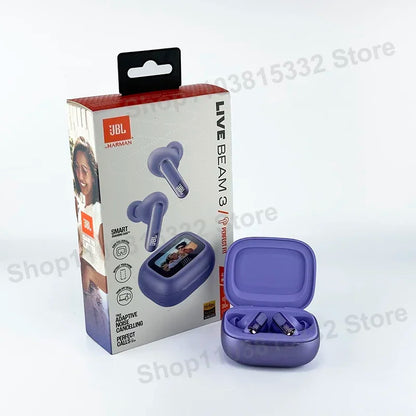 JBL LIVE BEAM 3 True Wireless In-Ear Headphones - Hi-Fi Stereo Bluetooth with Noise Cancellation for Sports and Gaming