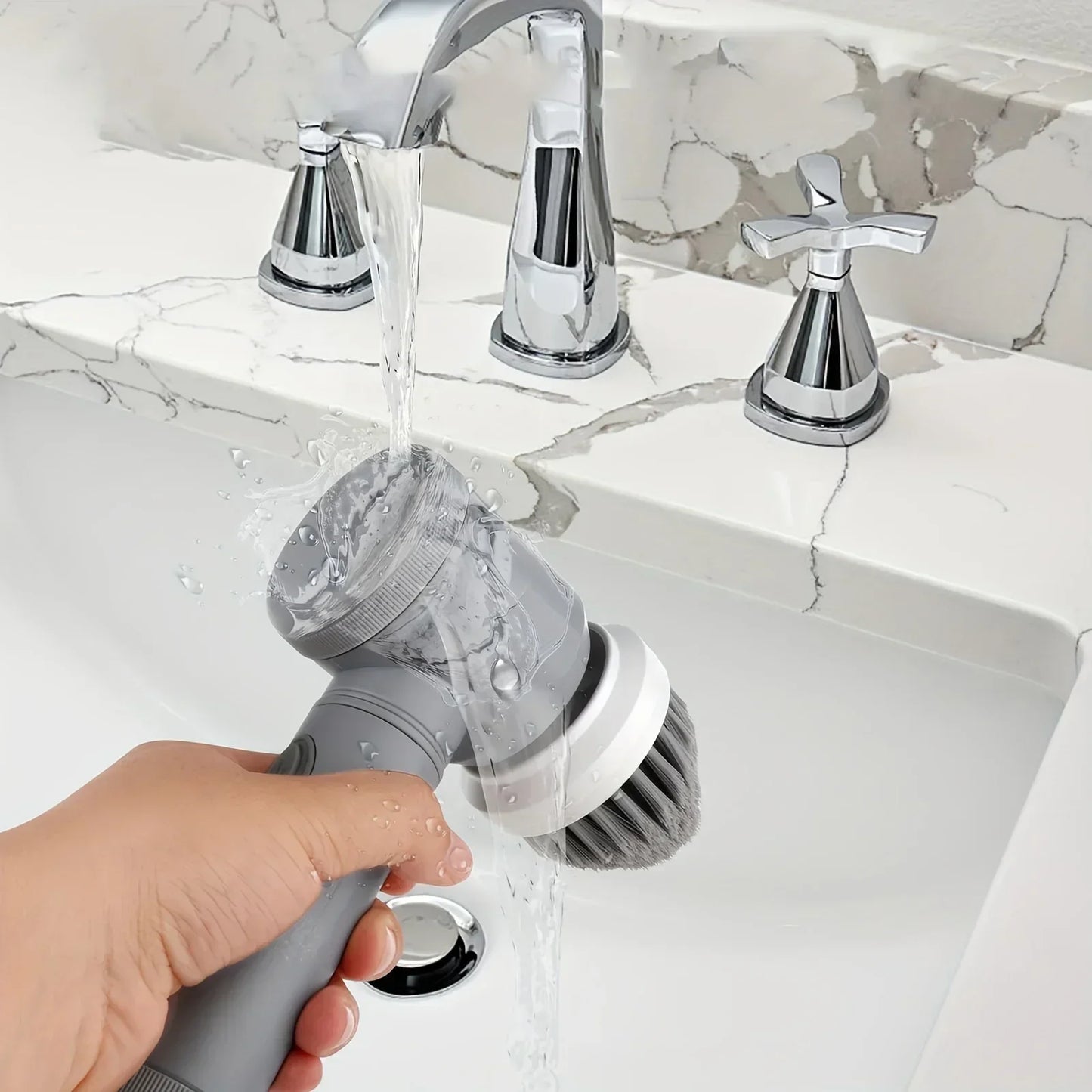 Cordless Electric Spin Scrubber with 6 Interchangeable Brush Heads for Efficient Cleaning