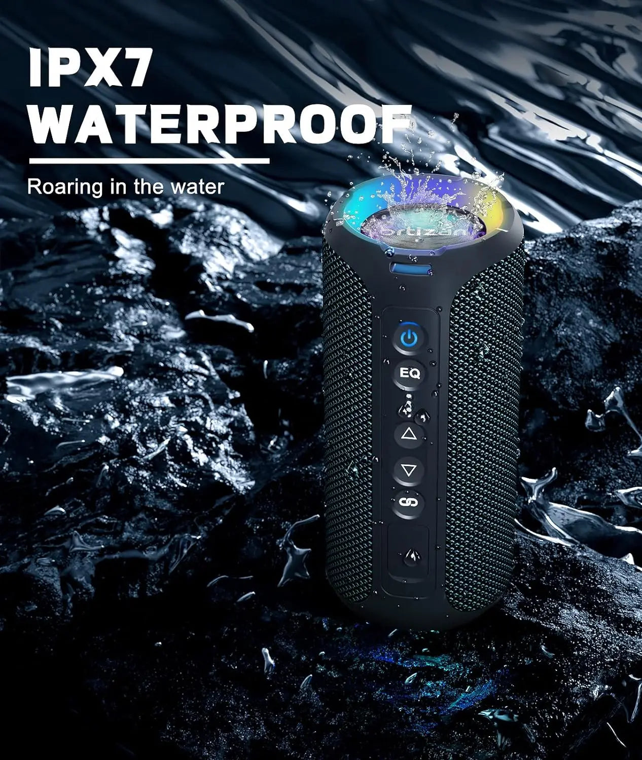 Ortizan 40W Enhanced Bass Portable Bluetooth Speaker with 30 Hours Playtime and IP7 Waterproof Rating, Bluetooth 5.3 Technology