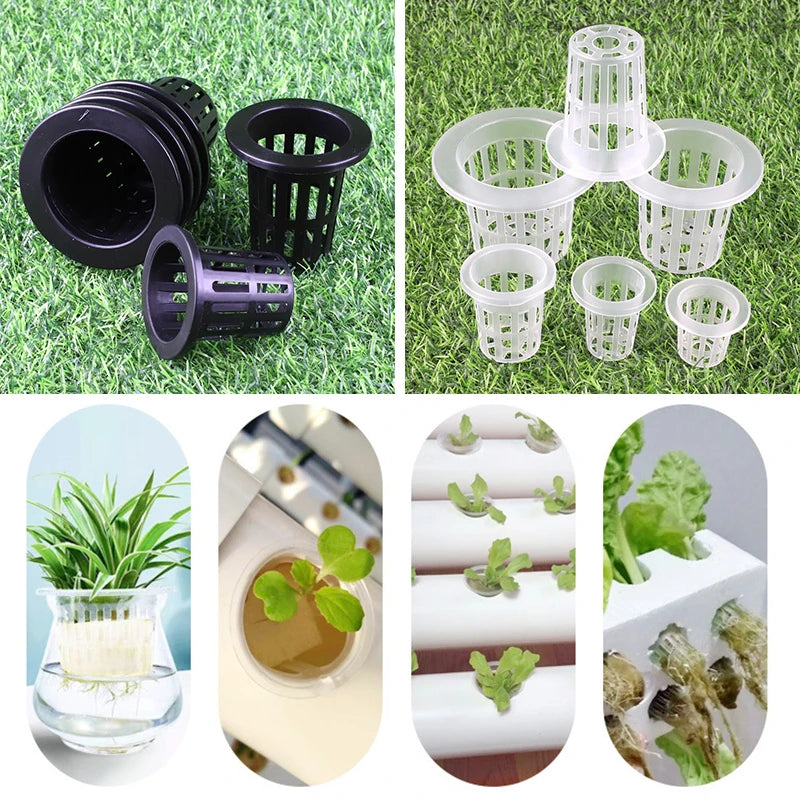 50-Piece Hydroponic Basket Set for Soilless Vegetable Cultivation - Multi-Size Aeroponic Plastic Planting Mesh Pots