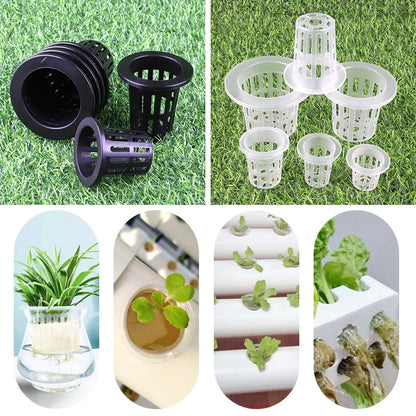 50-Piece Hydroponic Basket Set for Soilless Vegetable Cultivation - Multi-Size Aeroponic Plastic Planting Mesh Pots