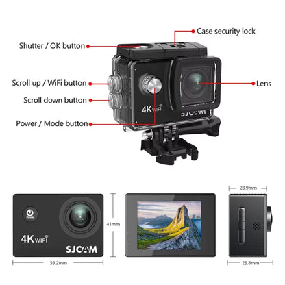 SJ4000 Air 4K Action Camera - Waterproof up to 30M, 2.4G WiFi, Ideal for Sports and Outdoor Activities