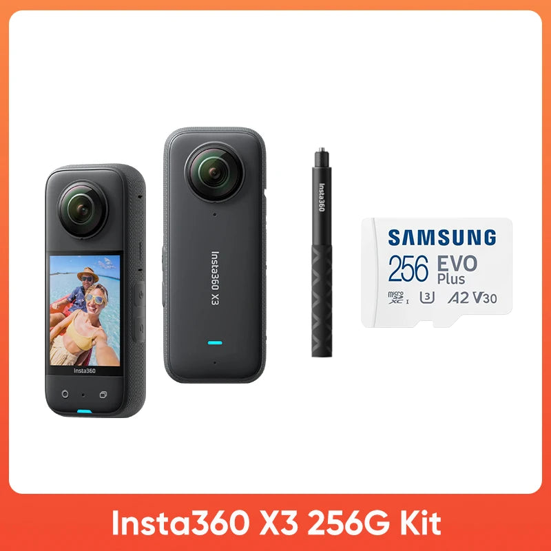 Insta 360 X3 - Waterproof 360 Action Camera with 1/2" 48MP Sensors, 5.7K 360 Active HDR Video, 72MP Photo, and 4K Single-Lens Capability