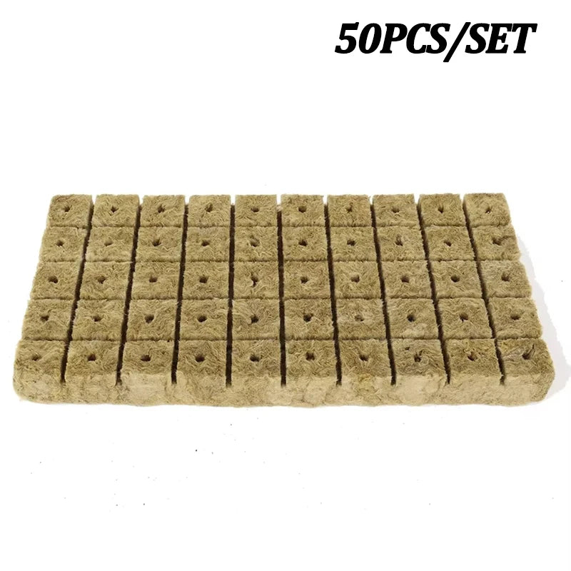 Hydroponic Growing Blocks for Vegetable Seed Germination - Stonewool Cultivation Substrate for Water-Based Seedling Growth