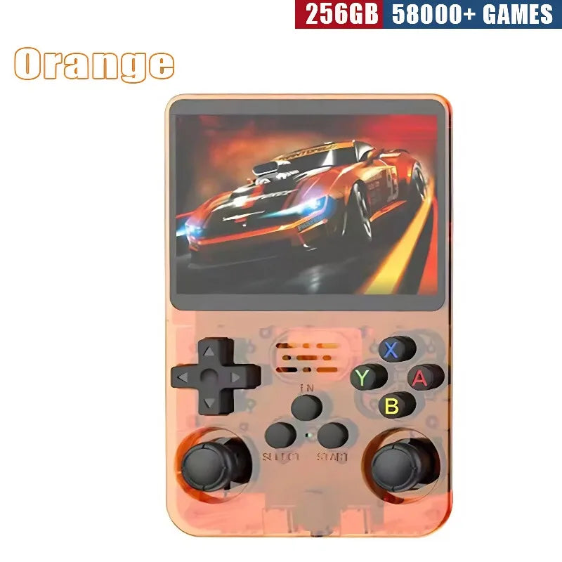 R36S Retro Handheld Gaming Console - 3.5-Inch IPS Display, Available in 64GB/128GB/256GB, Portable Device with Preloaded Games