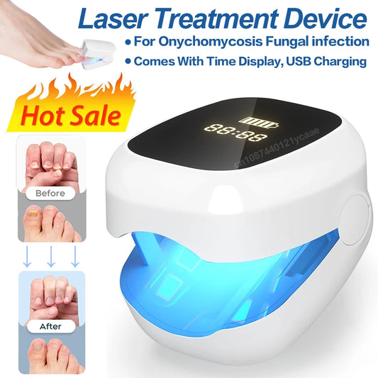 Nail Fungus Treatment LED Laser Device for Onychomycosis 905nm Infrared and 470nm Blue Light for Professional Nail Care