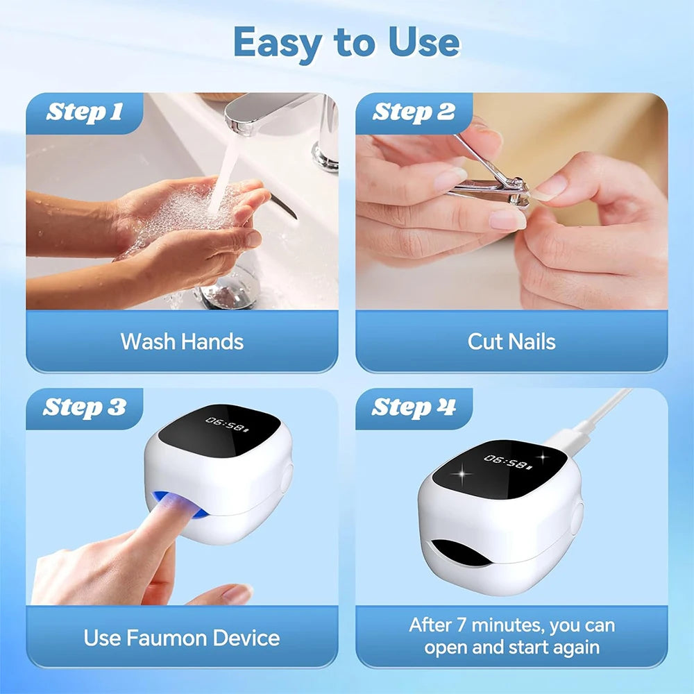 Nail Fungus Treatment LED Laser Device for Onychomycosis 905nm Infrared and 470nm Blue Light for Professional Nail Care