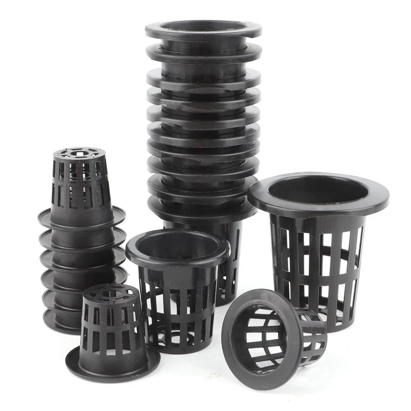50-Piece Hydroponic Basket Set for Soilless Vegetable Cultivation - Multi-Size Aeroponic Plastic Planting Mesh Pots