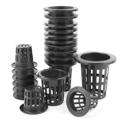 50-Piece Hydroponic Basket Set for Soilless Vegetable Cultivation - Multi-Size Aeroponic Plastic Planting Mesh Pots