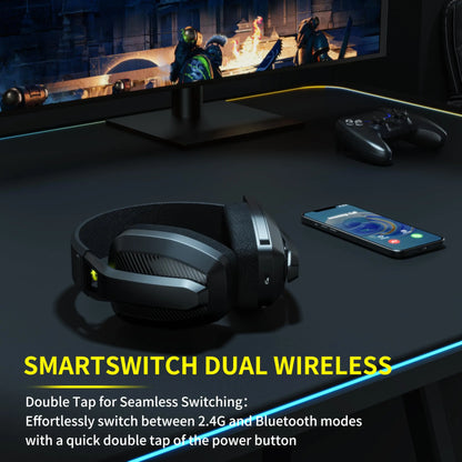BW06 2.4GHz Wireless Gaming Headset with Microphone for PS5, PS4, PC, Mac, and Bluetooth Gaming Devices