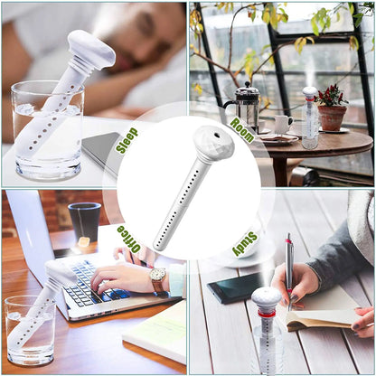 Ultrasonic USB Mini Humidifier and Aroma Diffuser with LED Light - Portable Car and Home Air Purifier
