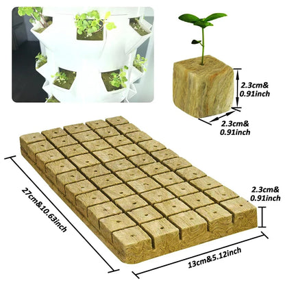Hydroponic Growing Blocks for Vegetable Seed Germination - Stonewool Cultivation Substrate for Water-Based Seedling Growth