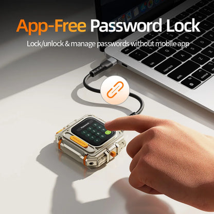 MOVESPEED GD10 2TB/1TB External SSD with Touchscreen Encryption, 1050Mb/s USB 3.2 Gen 2 Type-C Hard Drive for iPhone 15/16, PS4, PS5, and PC