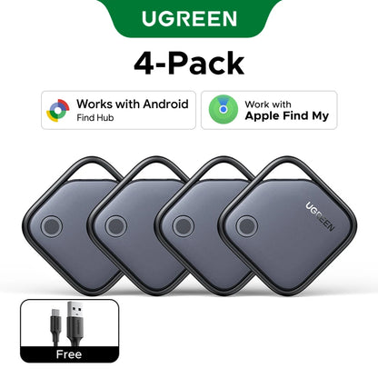 UGreen Dual System Compatible Smart Finder for Apple Find My (iOS) and Find Hub App (Android) Bluetooth Tracker Card