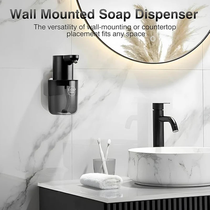 400ml Rechargeable Automatic Sensor Soap Dispenser - Wall-Mounted Electric Foam Hand Sanitizer for Bathrooms