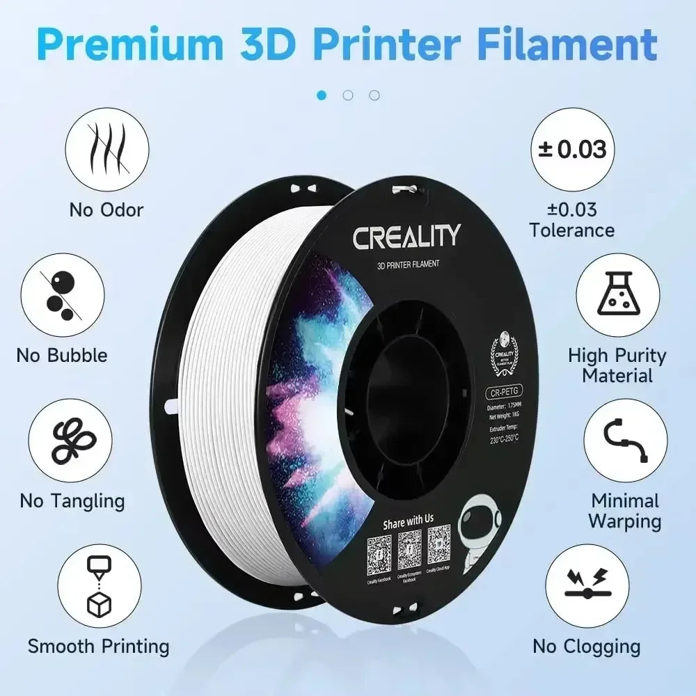 CREALITY 3D Printer Filament CR-PETG 1Kg 1.75Mm - Compatible with All FDM Printers