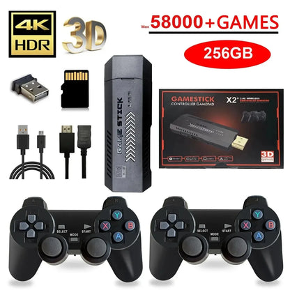 X2 Plus Retro Video Game Console with GD10 Pro Stick - 64GB/128GB/256GB Storage, 50,000 Games, 4K 3D HD Support, Wireless Controller