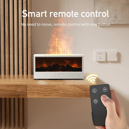  Fireplace Air Humidifier and Aroma Essential Oil Diffuser with Auto-Off Feature, LED Light, and Remote Control - Ideal Gift Option