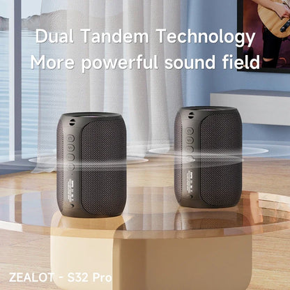Zealot S32 Pro Bluetooth Waterproof Portable Subwoofer Speaker with Dual Pairing and 3600mAh Battery
