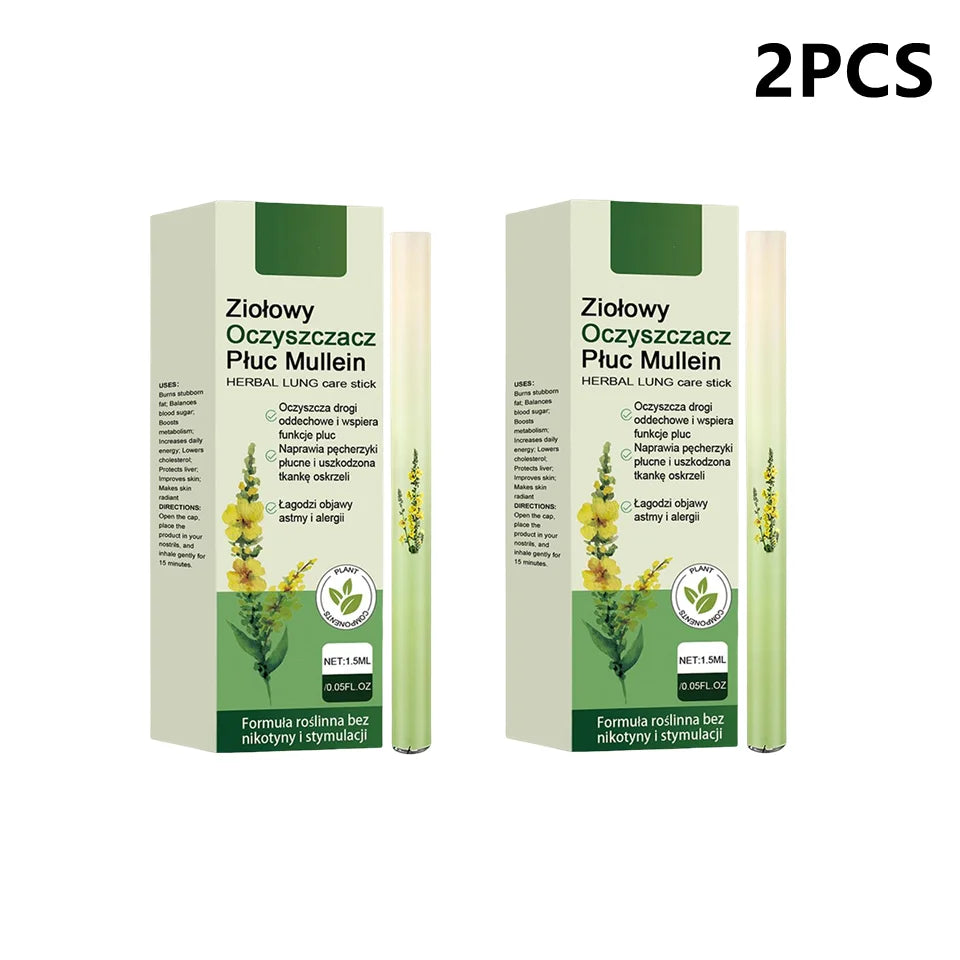 Herbal Diffuser Pen Set with Mullein, Mint, and Rosemary Extracts for Lung Cleansing and Enhanced Breathing Quality