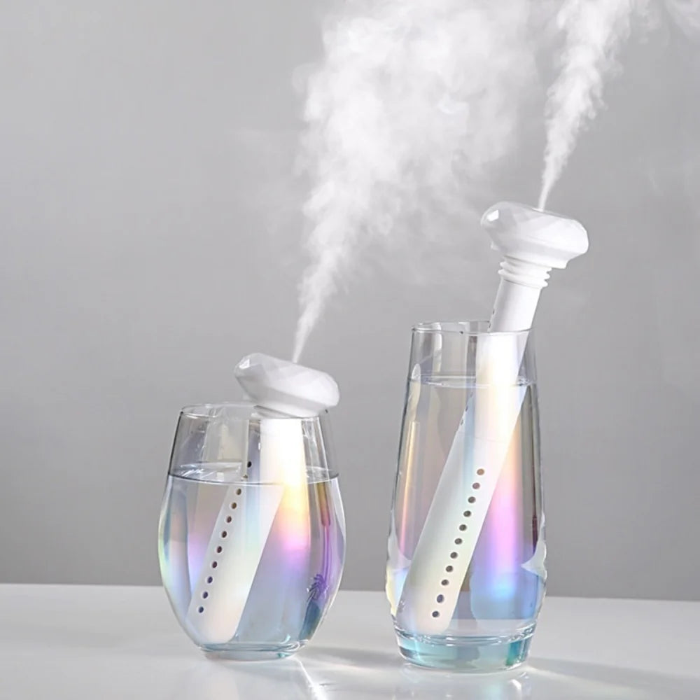 Ultrasonic USB Mini Humidifier and Aroma Diffuser with LED Light - Portable Car and Home Air Purifier