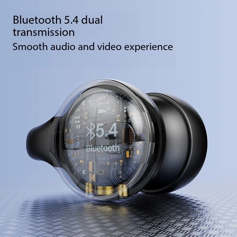  Wireless Bone conduction Earphones Digital Display with Soft Silicone Ear Clips, Noise Reduction, and High-Definition Sound for Sports