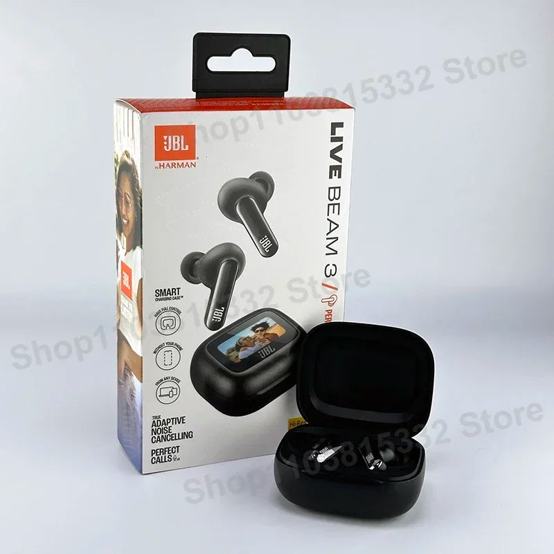 JBL LIVE BEAM 3 True Wireless In-Ear Headphones - Hi-Fi Stereo Bluetooth with Noise Cancellation for Sports and Gaming