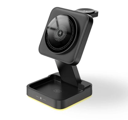 30W 3-in-1 Foldable Fast Magnetic Wireless Charging Station for iPhone 15/14/13/12, Apple Watch Series 8/7/6, and AirPods Pro