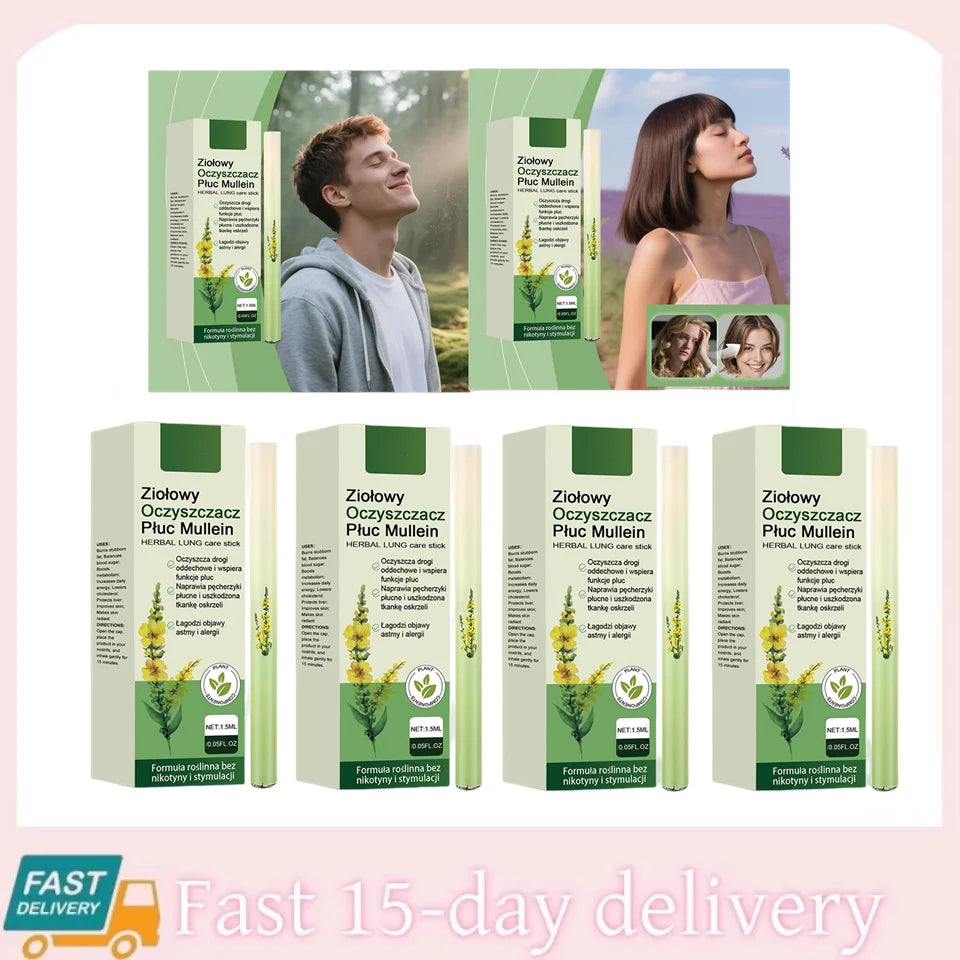 Herbal Diffuser Pen Set with Mullein, Mint, and Rosemary Extracts for Lung Cleansing and Enhanced Breathing Quality