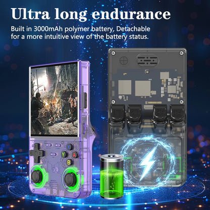 R36 Ultra Portable Retro Game Console with 4'' IPS Screen - Handheld Emulator with 64G/128G Storage and Over 20,000 Games