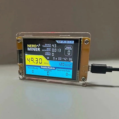 Nerdminer V3 2.8-Inch Bitcoin Solo Mining Machine for Cryptocurrency Mining