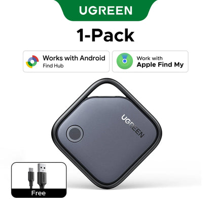 UGreen Dual System Compatible Smart Finder for Apple Find My (iOS) and Find Hub App (Android) Bluetooth Tracker Card