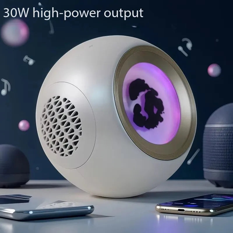 Touch Control and Dancing Magnetic Ferrofluid Display 30W Bluetooth Speaker with - LED Loudspeaker and Decorative 