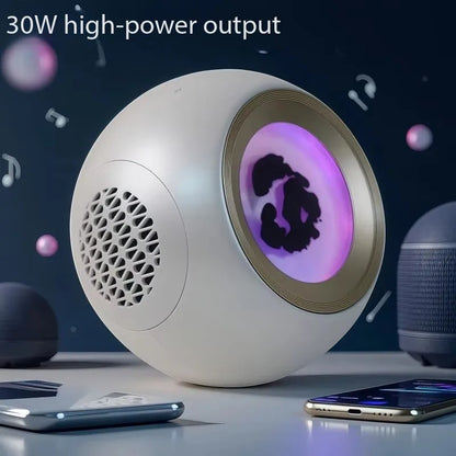 Touch Control and Dancing Magnetic Ferrofluid Display 30W Bluetooth Speaker with - LED Loudspeaker and Decorative 