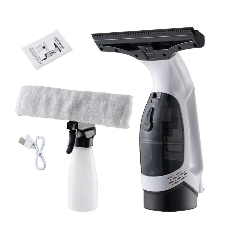 Electric Window Cleaner Multifunctional Cordless  - Rechargeable Portable Glass Cleaning Tool in White